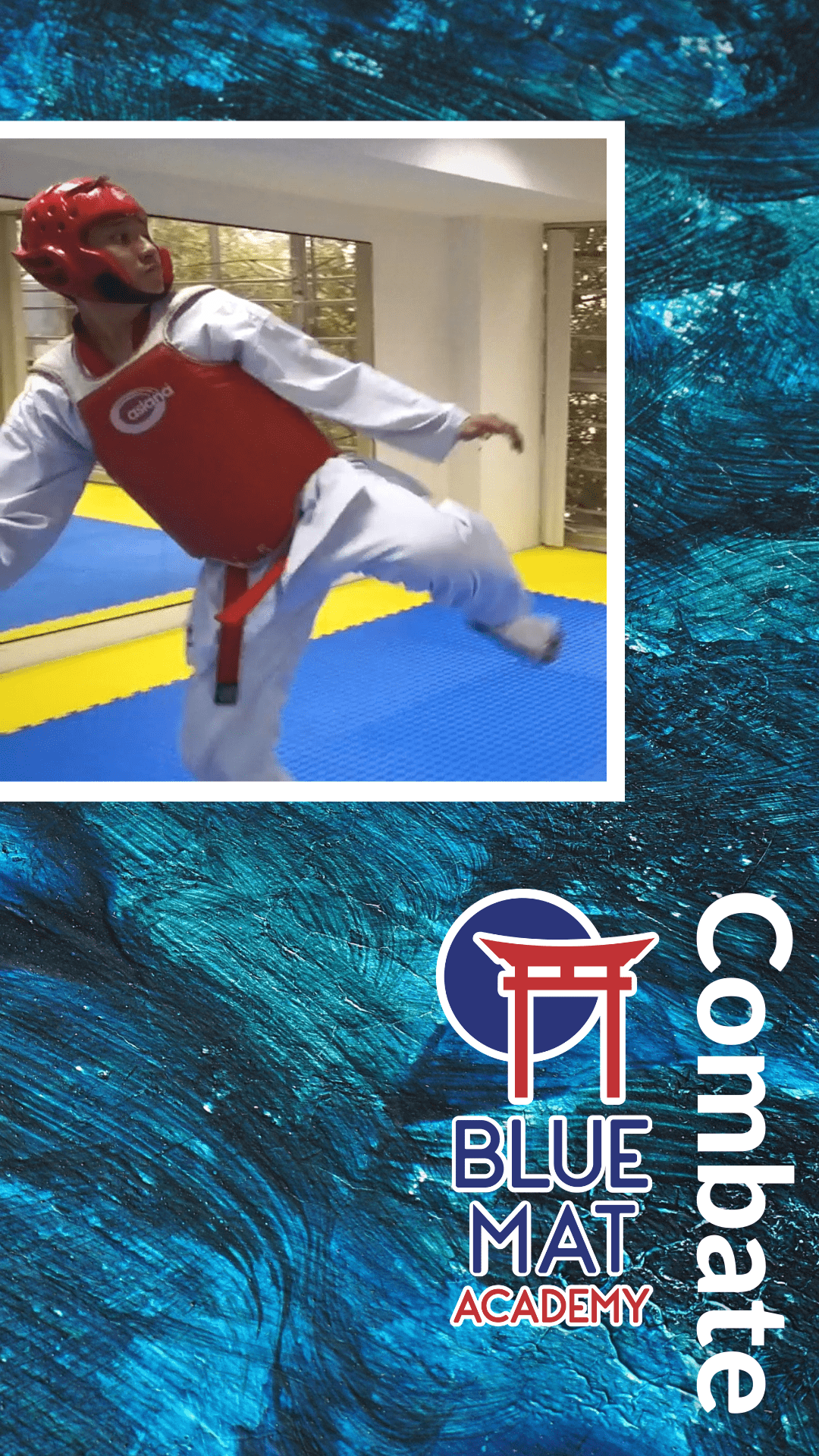 Blue Mat Moon MooMoo-Won Taekwondo combate cinta azul
