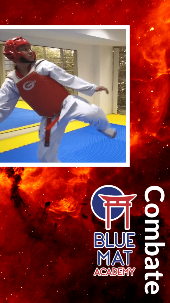 Blue Mat Moon MooMoo-Won Taekwondo combate cinta roja