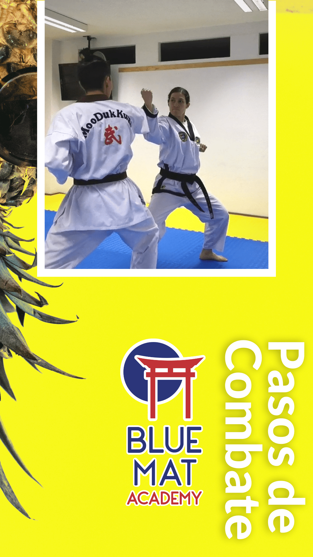 Blue Mat Moon MooMoo-Won Taekwondo pasos de combate cinta amarilla