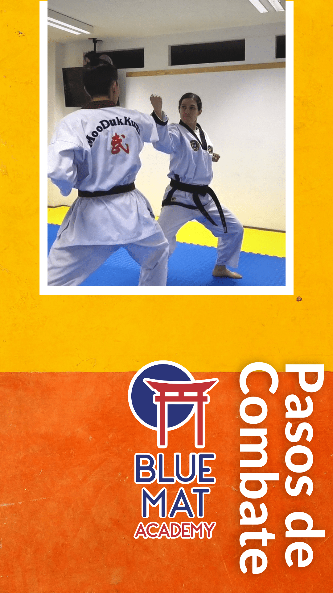 Blue Mat Moon MooMoo-Won Taekwondo pasos de combate cinta naranja