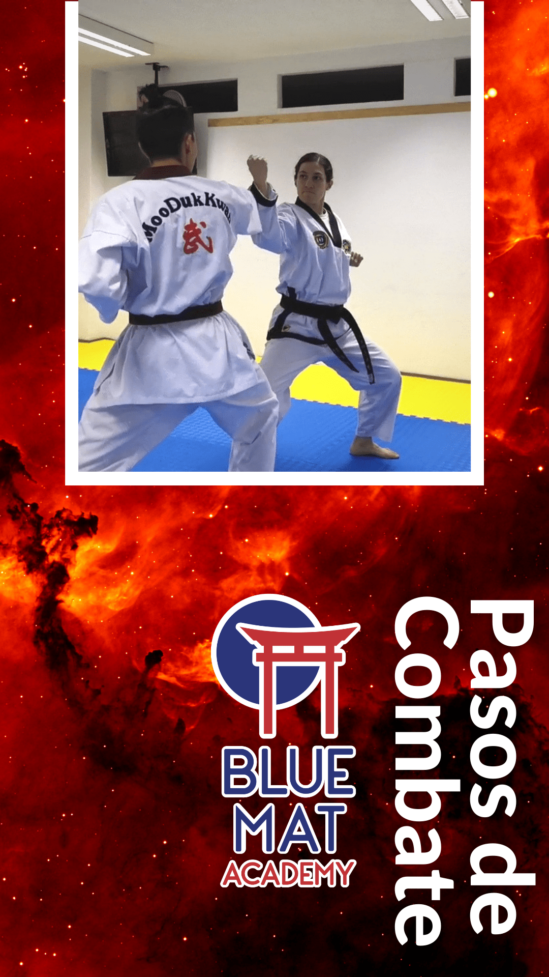 Blue Mat Moon MooMoo-Won Taekwondo pasos de combate cinta roja